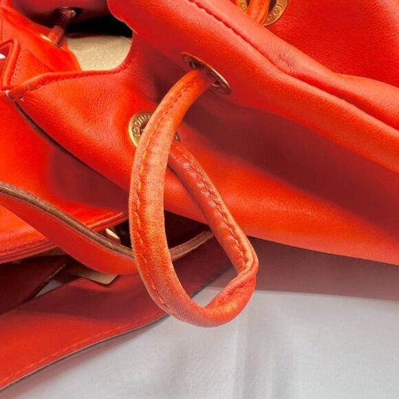 GUCCI Bamboo Backpack - Orange Leather Drawstring - Picture 14 of 15